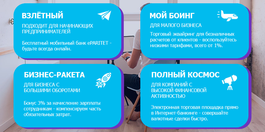 Пакеты обслуживания РКО от Paritetbank