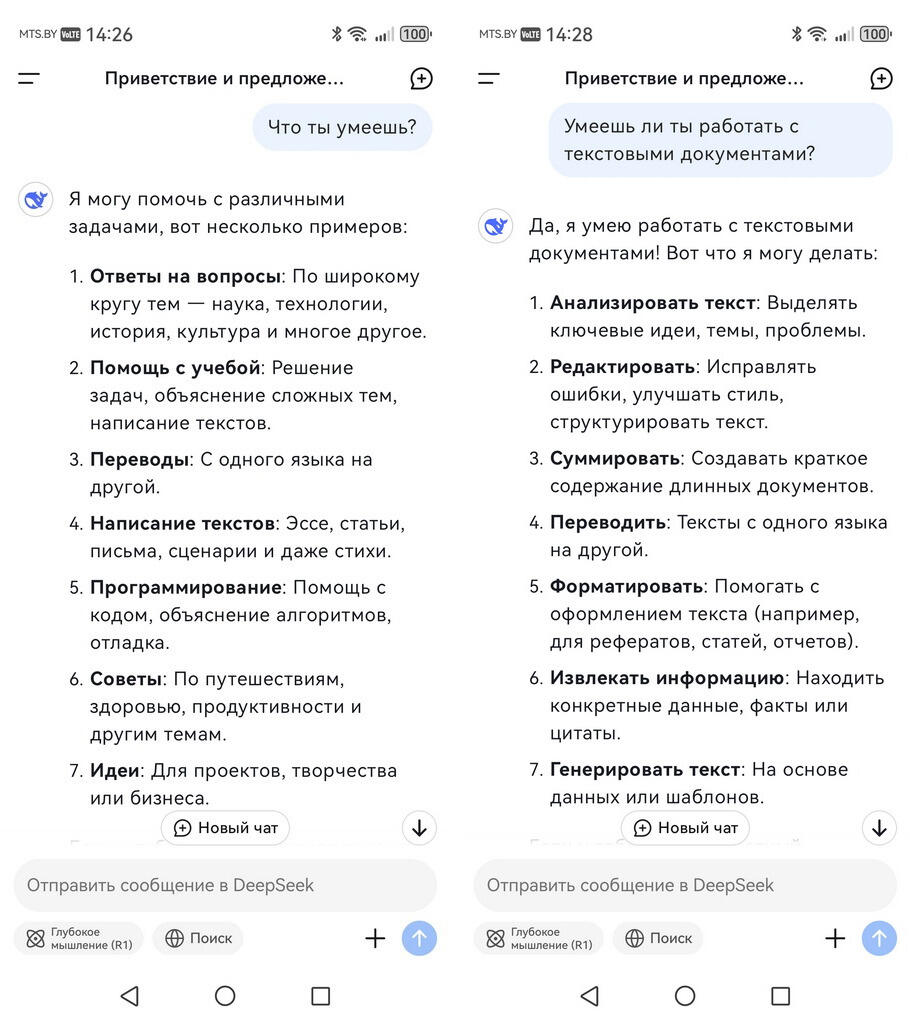 Нейросеть DeepSeek