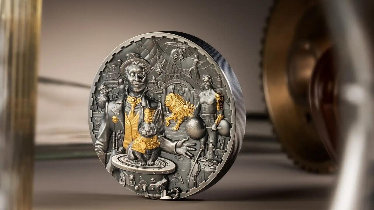 Ограниченный тираж: представлены килограммовые монеты в стиле стимпанк